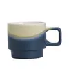 Jianshan Cuatro Estaciones Montaña Taza de Café Set de Regalo, Taza Personal de Cerámica para el Hogar, Taza de Té, Par de Tazas para Pareja, Taza