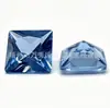Piedra Suelta Cabujón Cuadrado de Espinela Azul, Piedra Suelta Cabujón Corte Princesa Azul Claro, Resistente al Calor, Adecuado para Montaje en Cera