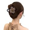 Presilha de Cabelo Shark de Malha com Strass Flor de Sol Feminina High-End Novo Estilo 2025 Presilha para Cabelo Presilha para Cabelo Meio Preso na Parte de Trás da Cabeça