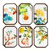 Bandeja de té con pintura en esmalte cloisonné personalizada Materiales DIY hechos a mano Bandeja de vidrio con flor de begonia cloisonné Regalo para el Festival de Medio Otoño