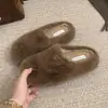 Zapatos peludos para mujer 2026 invierno exterior casual mocasines sin cordones con forro de felpa y forro de algodón cálido