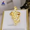 Anillo de pavo real chapado en oro latón al por mayor chapado al vacío joyería de imitación de oro directo de fábrica anillo de dedo vivo para damas