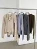 Conjunto de Top de Malha com Gola Halter Estilo Coreano FanShun SC / Cardigan Dongdaemun Outono Novo Cor Sólida Conjunto de Duas Peças para Mulheres