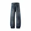 Yidao Vintage Outono 2026 Novos Jeans Masculinos Retrô Americano Rasgados de Barra Reta Marca Tendência Bad Boy Cool Calças Retas Desgastadas