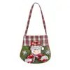 Bolsa de Caramelo de Cuadros Navideños Dibujos Animados Papá Noel Muñeco de Nieve Reno Bolso de Mano Bolsa de Manzana Bolsa de Regalo Navideño