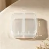 Caja de plástico de 2 compartimentos, caja de almacenamiento transparente para piezas de ferretería y componentes electrónicos, caja cuadrada pequeña de plástico, caja de almacenamiento para cuentas