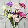 Grande flor de íris artificial com um toque de luxo para decoração de casa e sala de estar, flores artificiais para atacado para comércio exterior transfronteiriço