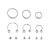 Comercio Electrónico de Suministro Transfronterizo Básico Anillo para Labio Espiral Externo de Barra de Herradura en forma de C Pendientes de Aro sin Costuras Set Mixto de Joyería