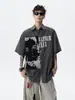 Camisa de Manga Corta Estampada Marca Americana de Moda para Hombre Verano Nueva Calle Alta Rebelde Fresca Holgada Cuadros Camisa de Media Manga Ropa para Hombre de Moda