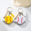 Temu Amazon explosivo PU Couro Beisebol Tassel Keychain Kit Wooden Bats Baseball Softball Pingente Baseball Barras de Beisebol