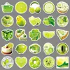 50 Hojas Pegatinas Ins Verde Lima Fruta Realista Lima Verde Comida Pequeñas Frescas Impermeables Decorativas para Diario