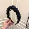 Elegante rede com lantejoulas onduladas, fofa, com mola dentada, alta, com pregas externas, nova tiara para cabelo