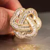 Anillo de Flor de Tres Pétalos con Forma de Corazón Floral Exquisito Princesa Cao Shi, Venta al por Mayor Fabricante Temu, Lujo Ligero de Alta Calidad, Anillo Popular