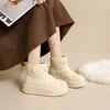 Botas de Nieve de Caña Alta Forradas de Lana para Mujer 2026 Invierno Nuevo Estilo Estudiante Ins Estilo Coreano Zapatos Casuales Cálidos Zapatos de Algodón Mx7807
