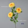 Simulación de rosa rosa de 3 cabezas rama única diseño de escena de boda pared roja neta arreglo floral jardinería modelado de ingeniería paisajística