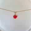Colar Vermelho "Sweetheart" Amor Feminino Luxo Leve Nicho Retrô Elegante Simples Corrente de Clavícula de Alta Qualidade para o Verão
