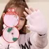 Luvas com Tampa Flip-Top Estilo Coreano Inverno para Escrever e Digitar Desenho Animado Fofo Espessadas para Homens e Mulheres Meio Dedo Exposto Estudante Tela Sensível ao Toque Teclado