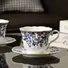 Nova Caneca de Porcelana Cerâmica Azul e Branca Chinesa de Luxo Leve de Alto Valor Caneca para Chá da Tarde Sensação de Alto Padrão Caneca para Chá de Flores Caneca de Café Retrô Pires