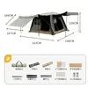 Lona de Tienda de Caucho Negro Dos en Uno para Exteriores Extra Grande de Dos Habitaciones Equipo de Campamento para Uso Nocturno con Montaje Rápido Automático