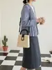 Bolso Tejido de Paja de Imitación Vintage Estilo Coreano Bolso de Mano con Cuentas Bolso Cruzado de Hombro Tejido para Mujer Bolso de Playa Personalizado Bolso para Teléfono
