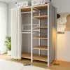 Armario de Montaje Sencillo, Gabinete de Entrada, Perchero Metálico para el Hogar en el Dormitorio, Armario para Habitación de Alquiler, Armario Pequeño para Dormitorio