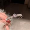 Pulsera Geométrica Abierta Incrustada con Diamantes, Lujo Ligero, Gama Alta, Pulsera de Moda Personalizada, Elegante, Simple y Versátil para Mujer