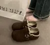 Zapatos de Felpa Perezosos Antideslizantes para Dedos del Pie Suela Gruesa Otoño e Invierno Simples para Mujer Estilo Coreano Zapatos de Algodón Zapatos Birkenstock
