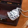 Colgante Retro de Plata Pura Sun Wukong S999 Rey Mono Antiguo Seiko Collar de Plata de Ley Joyería de Plata Estereoscópica Colgante para Hombre