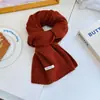 Bufanda de Cachemira Australiana 100% Lana Pura Otoño e Invierno Color Sólido Versátil Unisex Calentador de Cuello Tejido Grueso de Invierno