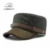 Chapéu de Alta Qualidade Estilo Coreano Feminino Outono e Inverno Tecido Oleado Chapéu de Aba Reta Pequena Circunferência da Cabeça Quente Pato Chapéu Masculino Chapéu Militar