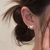 Aretes de moda dulces de doble mariposa con tornillo, aretes ingeniosos, lindos, de estilo extranjero, temperamentales, de alta gama, que combinan con todo