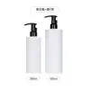 Frasco Pump Cilíndrico de Ombro Reto para Loção Corporal 300ml, Frasco Preto Fosco para Shampoo e Loção 500ml