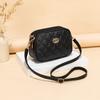 Bolso Cruzado de Gran Capacidad con Tres Cremalleras 2023 Nueva Moda Simple Acolchado en Forma de Corazón Bordado Ondulado Monocromático Bolso para Cámara