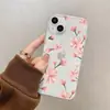 Flores Rosas, Flores de Verano, Funda Protectora Anticaídas Romántica para iPhone18Promax, Funda de Teléfono Transparente para Apple 13