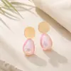 Brincos plissados de pérola sintética perolada rosa, em formato de coração, pentagrama, gota, redondos, tachas geométricas, brincos fofos atacado