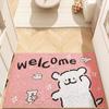 Felpudo para el hogar con diseño de perro adorable, resistente al desgaste, con lazo de seda cortable, para entrada, raspado de barro