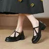 Zapatos Hechos a Mano para Mujer~ Zapatos Mary Jane Redondos de Tacón Retro de Piel de Oveja de 5.5cm Temporada Primavera y Otoño 2025 Zapatos de Tacón Grueso