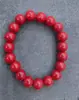 Pulseira de Cinábrio Natural 10mm, Contas Budistas, Pulseira de Cinábrio para o Ano de Nascimento, Contas Redondas de Cinábrio, Anel Liso, Pulseira de Presente para Estudantes