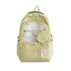 Mochila Estilo Coreano Ins para Estudiantes de Secundaria, Preparatoria, Universidad, para Mujer, Color Sólido, Gran Capacidad, Multibolsillos, Mochila Linda para Niña