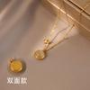 Venta caliente transfronteriza exquisita cadena para clavícula de acero de titanio y oro real 18K para mujer joyería de moda ins que no se decolora