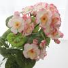 Begonia de simulación más vendida transfronteriza flor de begonia de 5 bifurcaciones flor falsa flor de seda decoración para hogar hotel oficina