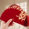 Sobres Rojos de Boda, Sobres Rojos Mini con Estampado Dorado, Nuevos Sobres Rojos de Boda Estilo 2026 con Palabras Felices, Paquetes Rojos para Bloquear la Puerta