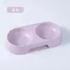 Tigela dupla para pet água e comida integrada tigela de gato tigela de cachorro tigela de água para beber tigela de alimentação tigela de alimentação para cachorro tigela dividida para gato macaron