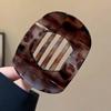 Pinza de Estilo 'Old Money' Perezoso para Mujer Otoño e Invierno Nuevo Pinza Horizontal Amplia Extra Grande Pinza para el Cabello con Estampado de Leopardo Retro de Alta Gama Adorno para el Cabello