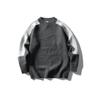 Marca de Moda Americana Masculina North Boundary Outono 2025 Lançamento Novo Suéter Color Block com Ombro Caído Masculino Gola Redonda Tricô Suéter Top