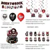 Festa de Aniversário Tema Caveira New Rock Pratos de Papel Descartáveis Copos Bandeirinhas de Puxar Toppers de Bolo Decorações