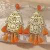 Venta de liquidación: Aretes de Borla con Flor de Rafia Estilo Vacacional para Mujer, Dulces, Modernos, Pendientes de Alta Gama, Accesorios Versátiles para Orejas