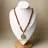 Taijia Design Original Rosewood Preto Sândalo Amuleto Buda Corrente Colar Thangka Novo Estilo Chinês Nacional Estilo Feminino com Corrente Thangka