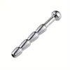 Cateter uretral de metal rosqueado, plug uretral de metal, aço inoxidável, para homens gays, estimulação uretral, dispositivo de inserção, auxílio à masturbação