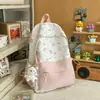 Mochila para Secundaria y Preparatoria, Estilo Coreano, Ligera, Fresca y Sencilla, Gran Capacidad, Estampado de Niña Linda, Estilo Académico, Mochila de Doble Hombro